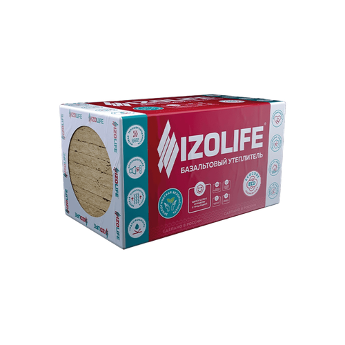 Утеплитель Изолайф IZOLIFE ВЕНТ НЛ (32 кг/м3) 1200х600, 50мм 8пл./5,76м2, 0,288м3
